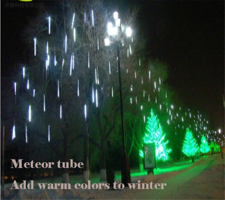 Christmas Rain Colorful LED xmas snow fall meteor tube(20CM)
