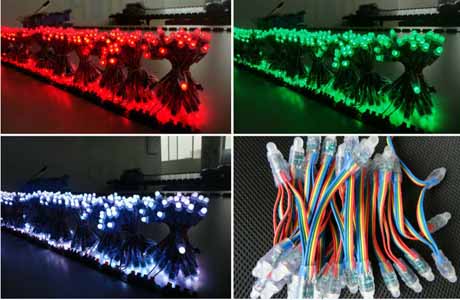 WS2801IC 12mm diffused thin digital rgb led pixels 50 PCS/String LED ...