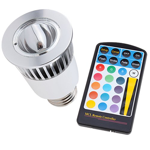 E27 LED Bulb(5W Multicolored RGB 16 Color)with Remote Control