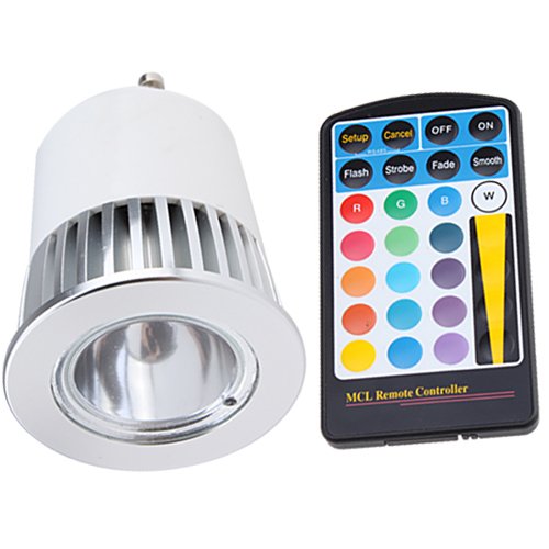 gu10 led light(5W Bi-pin Base RGB Color Changing)with Remote