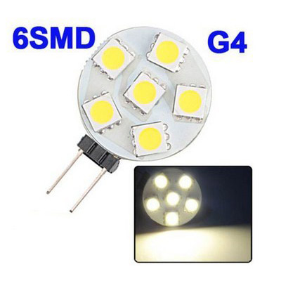 G4 led 12v Round led bulbs Disc-shaped with 6 Tri-chip 5050 SMD