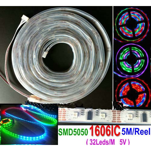 HL1606 IC 5M Roll RGB LED Digital Strip (32 LEDs/M)
