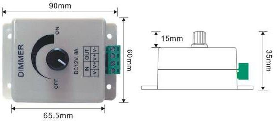 LED dimmer controller(Single Color Knob Adjustable Brightness) [HK-led ...